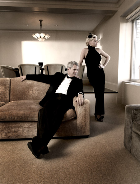 hampshire house owners in black tie attire. 